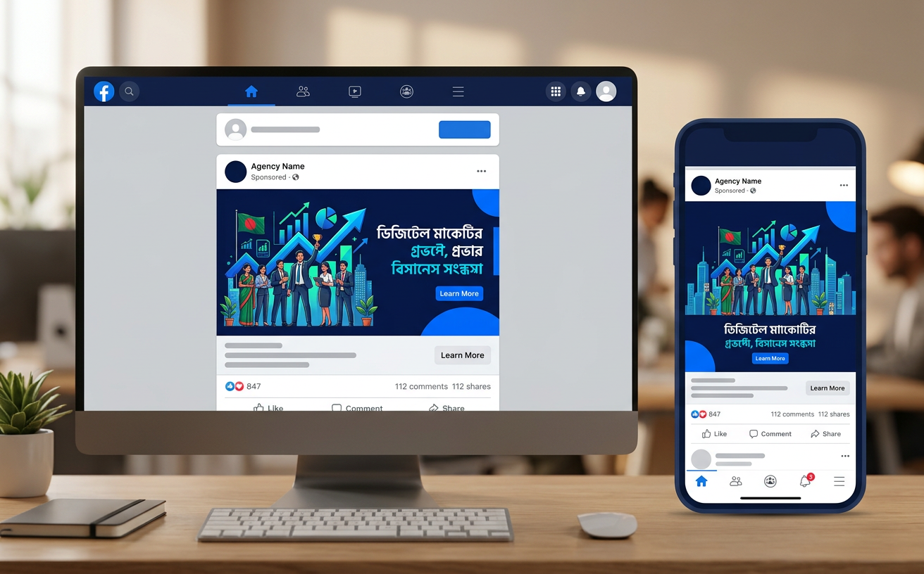 Facebook feed advertisement campaign demo