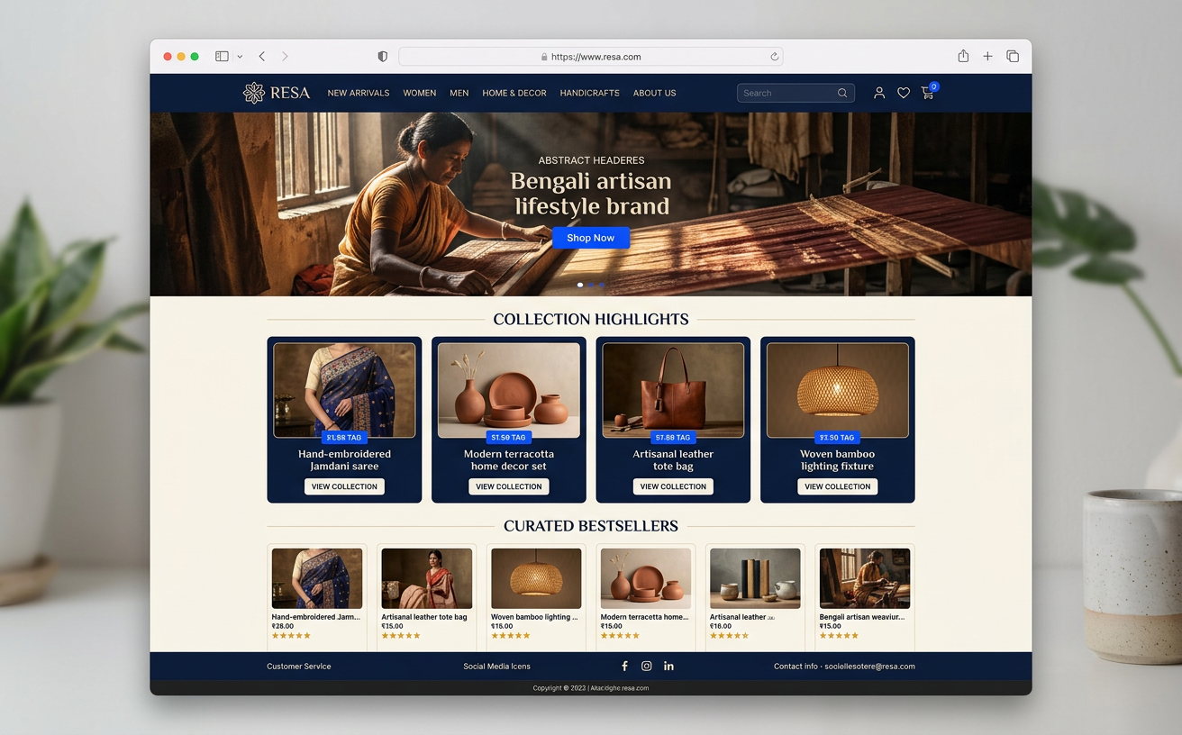 Online store homepage demo with product collections